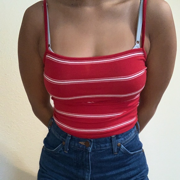 Brandy Melville Red Striped Faye Tank - Picture 3 of 3